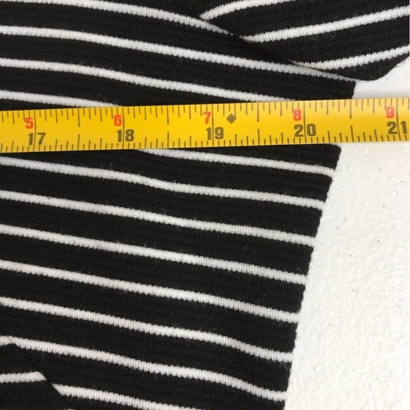 Ann Taylor Black White Striped Sheath Dress Short Puff Sleeve Womens Size 12 - Picture 8 of 11